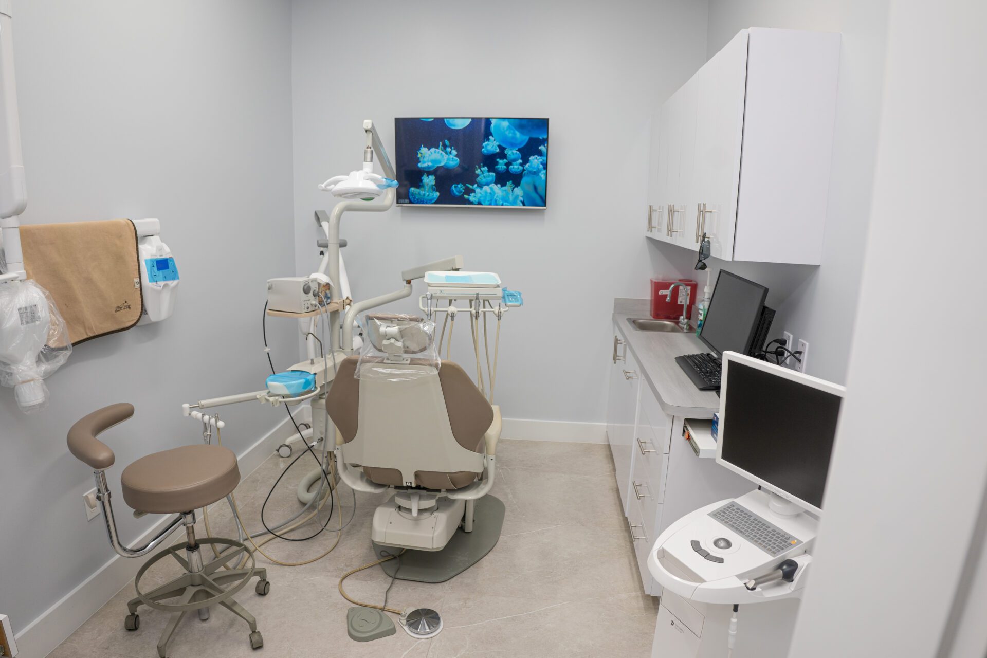 Dental chair in the clinic